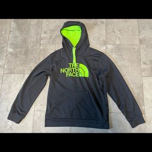 The North face gray/neon hoodie